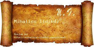 Mihalics Ildikó névjegykártya